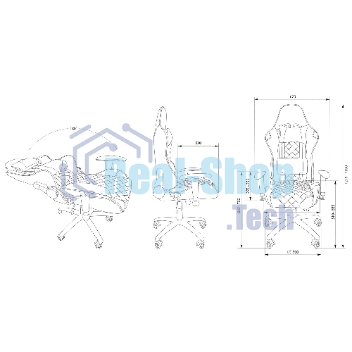 Кресло Cactus CS-CHR-030BL черный, экокожа, подголовник