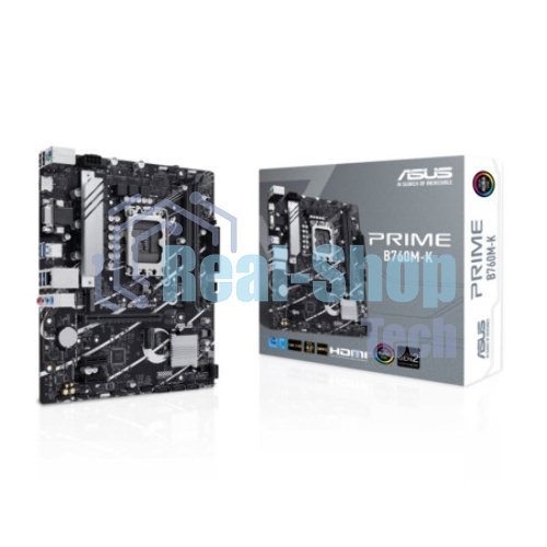 Материнская плата ASUS PRIME B760M-K, LGA 1700, Intel B760, 2xDDR5, 4xSATA, 2xM.2, 1xPCIe 4.0 x16, 2xPCIe x1, 1xHDMI, 1xVGA, 1x 2.5Gb LAN, 2xUSB-A 3.2 Gen 1, 2xUSB-A 2.0, 3x3.5 мм, 7.1, mATX