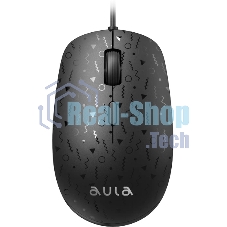 Мышь проводная AULA AM106 черный, 2000 dpi, USB, кнопки - 4