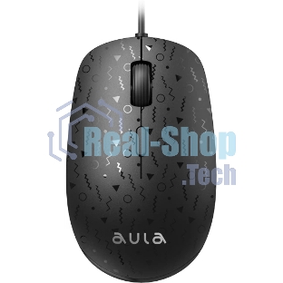 Мышь проводная AULA AM106 черный, 2000 dpi, USB, кнопки - 4
