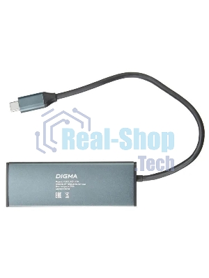 USB-концентратор Digma HUB-3U3.0С-UC-G, USB-C, USB 3.0 4 порта, USB