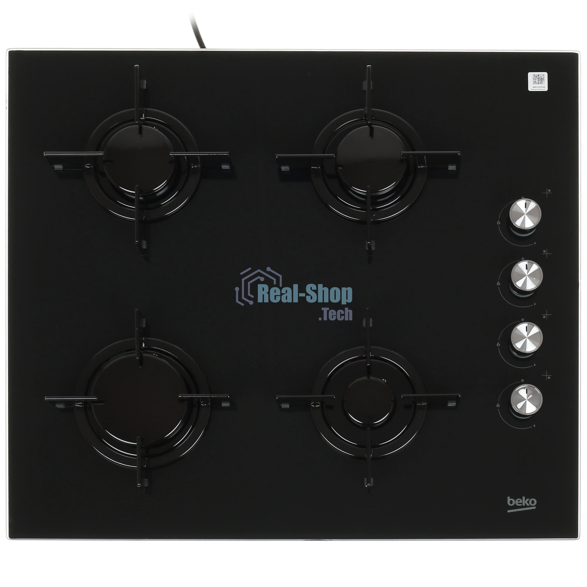 Газовая варочная поверхность Beko HILG64120S, 4 конфорки, закаленное стекло, 7400 Вт