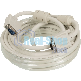 Кабель SVGA Ningbo CAB016S-10m VGA HD15 (m)/VGA HD15 (m) 10м феррит.кольца (CAB016S-10M-BR)