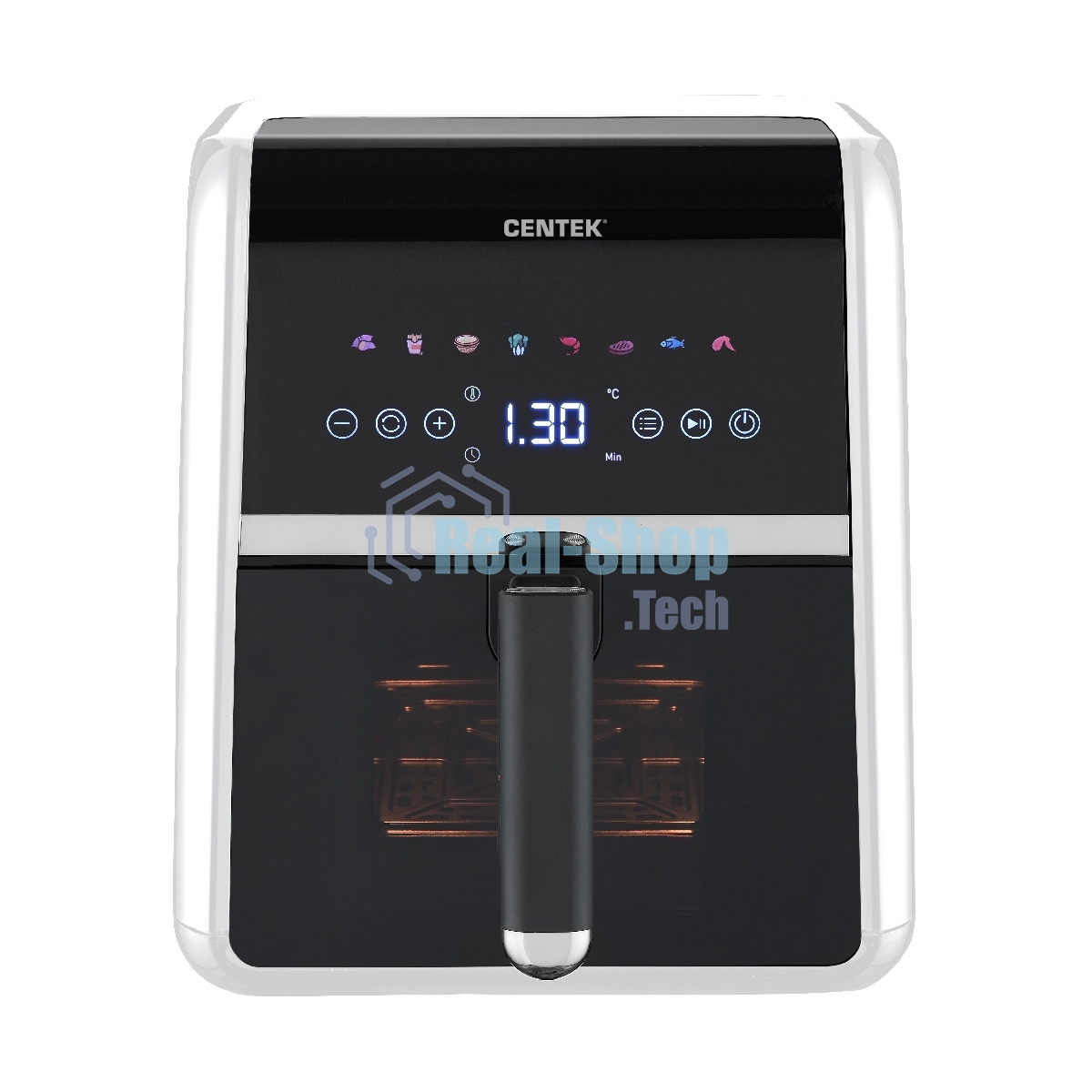 Аэрогриль Centek CT-3188 черный, 1500 Вт, 5 л, сенсор, 8 программ