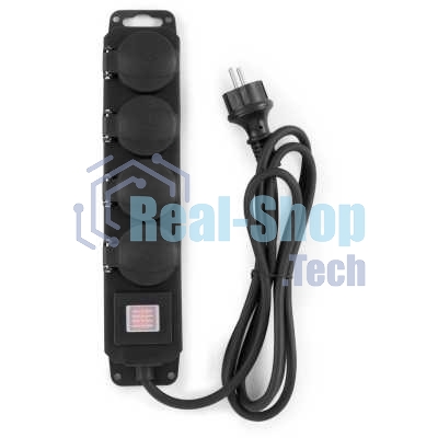 Сетевой фильтр Buro 400MDP-3-B 3 м, 4 розетки, черный, коробка