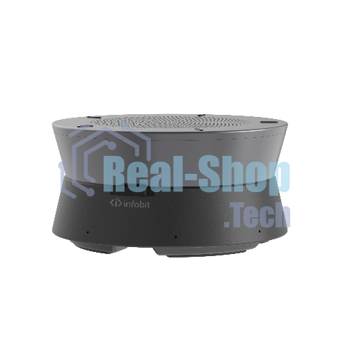 Спикерфон Infobit [iSpeaker M500] для переговорных комнат (15-25кв.м.) на 5-8 человек: 8 всенаправленных микрофонных капсюлей, AEC, AGC, RS. Макс. расстояние - 5 метров. Макс.5 устройств подкл. daisy chain (RJ45). Works with iCam VB60
