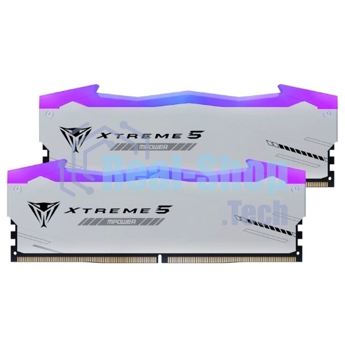 Оперативная память Patriot Viper Xtreme 5, DDR5, 32Gb (2x16Gb), 6400MHz, CL32, DIMM, с радиаторами, RGb, серебристый