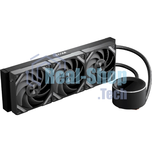 Водяное охлаждение для процессора SAMA Q60 Black (360мм, LED temp., черный, ARGb/Fans: 3x120мм, 86CFM, 30dBA, 2600RPM/Pump height 64мм, 30dBA, 2800RPM, Rad thickness 27мм/S: 1851, 1700, 1200, 20XX, 115X, AM5, AM4)