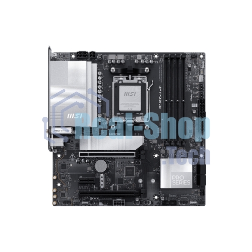 Материнская плата MSI PRO B850M-A WIFI, AM5, AMD B850, 4xDDR5, 4xSATA, 2xM.2, 1xPCIe 5.0 x16, 1xPCIe 4.0 x4, 1xPCIe 3.0 x1, 1xDP, 1xHDMI, 1x5Gb LAN, Wi-Fi 7, Bluetooth 5.4, 2xUSB-C 10Gbps, 3xUSB-A 10Gbps, 3xUSB-A 5Gbps, 4xUSB-A 2.0, 3x3.5 мм, 7.1, mATX