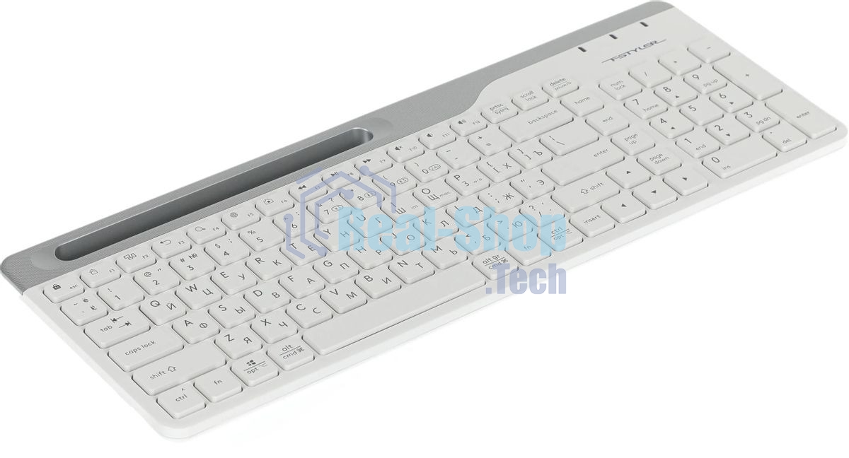 Клавиатура беспроводная A4Tech Fstyler FBK25, USB, Bluetooth/Радиоканал, белый/серый