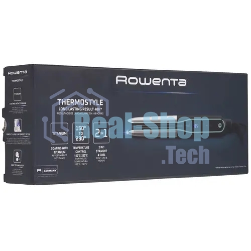 Выпрямитель для волос Rowenta Thermostyle SF7120E0 черный/серый, 30 мм, 230 °C, 6 режимов