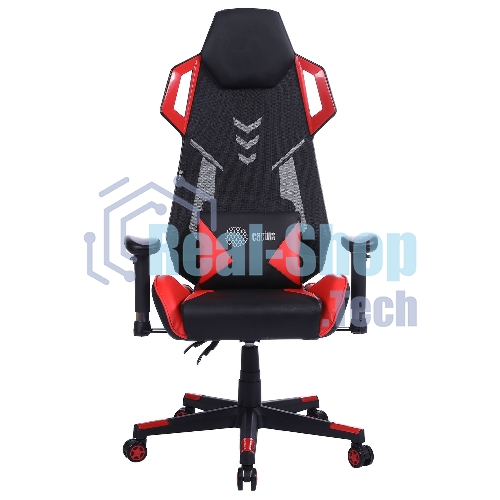 Кресло игровое Cactus CS-CHR-090BLR черный/красный, сиденье черный/красный, эко.кожа/сетка, крестовина пластик, пластик черный