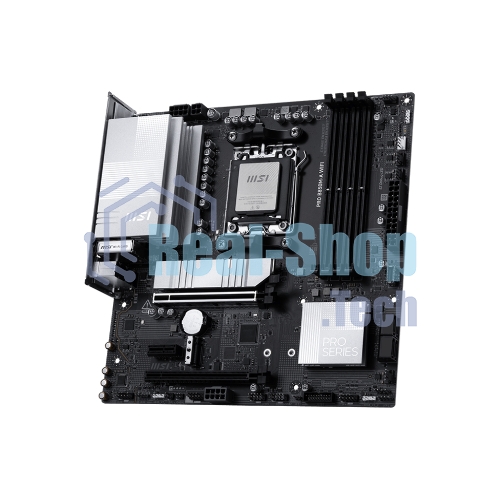 Материнская плата MSI PRO B850M-A WIFI, AM5, AMD B850, 4xDDR5, 4xSATA, 2xM.2, 1xPCIe 5.0 x16, 1xPCIe 4.0 x4, 1xPCIe 3.0 x1, 1xDP, 1xHDMI, 1x5Gb LAN, Wi-Fi 7, Bluetooth 5.4, 2xUSB-C 10Gbps, 3xUSB-A 10Gbps, 3xUSB-A 5Gbps, 4xUSB-A 2.0, 3x3.5 мм, 7.1, mATX