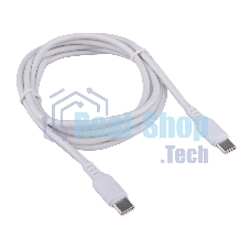 Кабель USB2.0 Cablexpert CC-USB2-CMCM-100-1.8M-W, Type-C/Type-C, 5A, 100Вт, PD/QC3.0, медь, 1.8м, белый, пакет