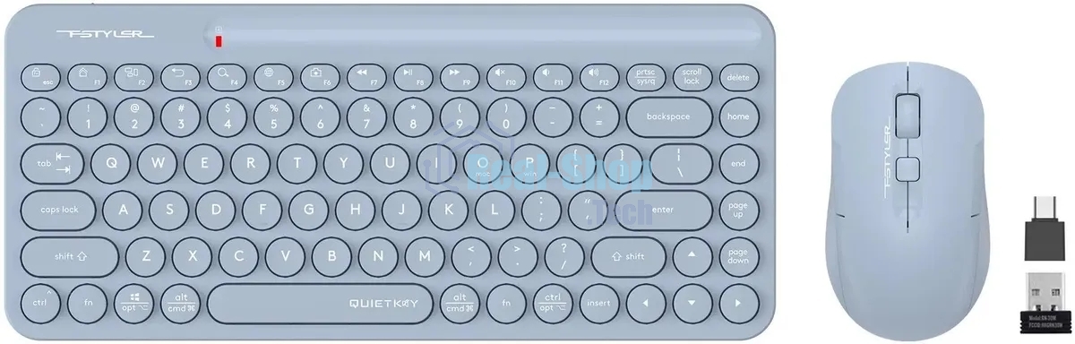 Комплект клавиатура+мышь A4Tech FStyler FG3200 Air Blue беспроводной, USB, 2000 DPI, голубой