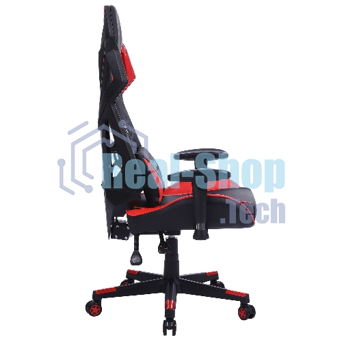 Кресло игровое Cactus CS-CHR-090BLR черный/красный, сиденье черный/красный, эко.кожа/сетка, крестовина пластик, пластик черный