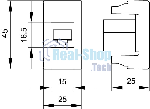 Розетка компьютерная DKC Viva 45238 1-м 1 мод. RJ45 кат.5E черный