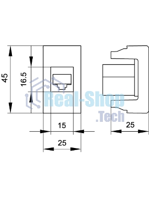 Розетка компьютерная DKC Viva 45238 1-м 1 мод. RJ45 кат.5E черный