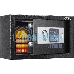 Сейф Deli ET520 310x 200x 200 мм, ключевой, электронный, черный/серебристый