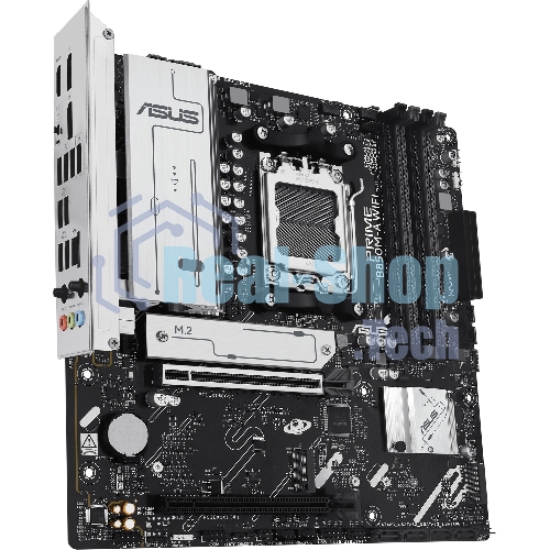 Материнская плата ASUS PRIME B850M-A WIFI, AM5, AMD B850, 4xDDR5, 4xSATA, 3xM.2, 1xPCIe 5.0 x16, 1xPCIe 4.0 x16, 1xHDMI, 2xDP, 1x2.5Gb LAN, Wi-Fi 6E, Bluetooth 5.3, 2xUSB-A 10Gbps, 2xUSB-A 5Gbps, 4xUSB-A 2.0, 3x3.5 мм, 7.1, mATX