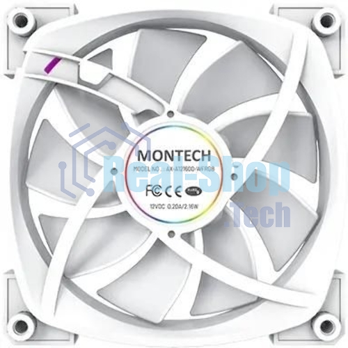 Вентилятор для корпуса MONTECH AX120 PWM белый, 120 мм, 1600 об/мин, 27 дБ, 4 pin