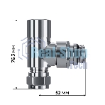 Набор термостатический трехосевой Royal Thermo Design Pro 15мм М30х1,5 (Хром)
