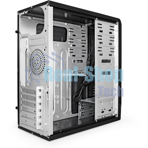 Компьютерный корпус Miditower ExeGate CP-601-UNS400 (ATX, БП UNS400 с вент. 12см, 2*USB, аудио, черный)