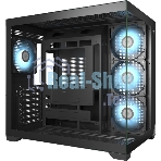 Компьютерный корпус без блока питания PCCooler C3T700 ARGB BK, Midi-Tower, TG, 4x120мм ARGB, 1xUSB-A 3.0 + 1xUSB-A 2.0 + 1xUSB-C, ATX, mATX, mITX черный