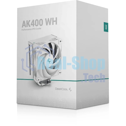 Кулер для процессора DEEPCOOL AK400 WH белый, 120 мм, алюминий/медь, 1850 об/мин, 29 дБ, 4 pin, 220 Вт, 155 мм