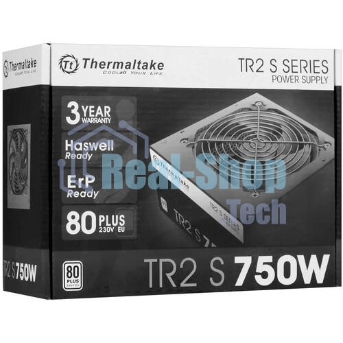 Блок питания Thermaltake ATX TR2 S, 750Вт, 80 PLUS WHITE, 120мм, черный