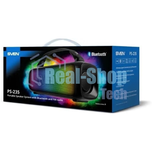 Портативная колонка SVEN PS-235 черный 12W 2.0 BT 3600mAh