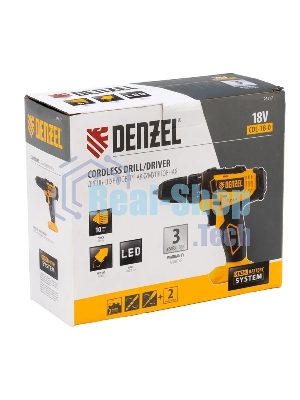Дрель-шуруповерт Denzel CDL-18-0, 18 В, 0 Ач, 30 Нм, щеточный