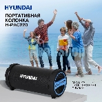 Колонка портативная Hyundai H-PAC220 черный/голубой 10W 1.0 BT/3.5Jack/USB