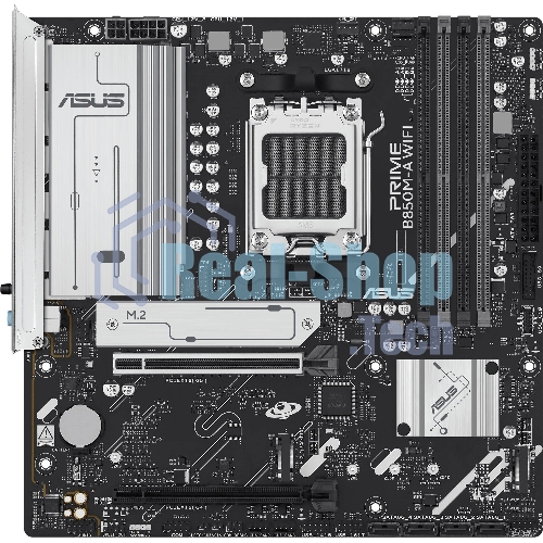 Материнская плата ASUS PRIME B850M-A WIFI, AM5, AMD B850, 4xDDR5, 4xSATA, 3xM.2, 1xPCIe 5.0 x16, 1xPCIe 4.0 x16, 1xHDMI, 2xDP, 1x2.5Gb LAN, Wi-Fi 6E, Bluetooth 5.3, 2xUSB-A 10Gbps, 2xUSB-A 5Gbps, 4xUSB-A 2.0, 3x3.5 мм, 7.1, mATX