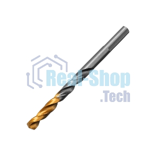 Сверло спиральное по металлу Denzel 6 x 93мм, Р6М5, Golden Tip