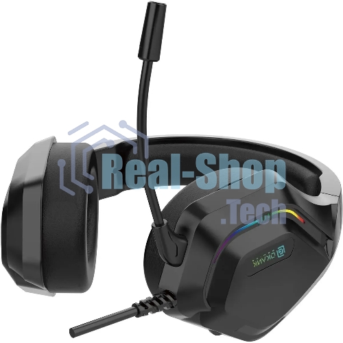 Гарнитура Oklick HS-L600G чёрный, проводная, USB, подсветка