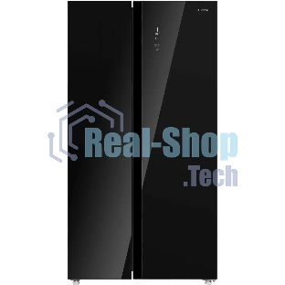 Холодильник Maunfeld MFF177NFB Slim Inverter черный двухкамерный 352/198л морозилка слева, No Frost, Side by Side