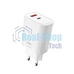Сетевое зарядное устройство MORE CHOICE NC81 СЗУ 1USB+1Type-C 3.0A PD 20W+ QC3.0, белый