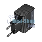 Зарядное устройство Hoco 30Вт, 3А, QC3.0/PD, 1xUSB, 1xType-C, CS73A, черный, коробка