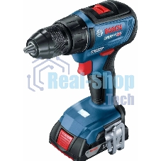 Дрель-шуруповерт Bosch GSR 18V-50 + L, Аккумуляторная, 18В, 2 АКБ, Кейс