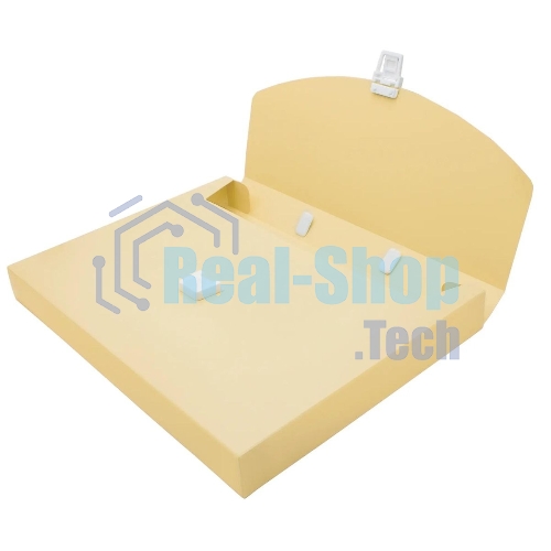 Папка-портфель Бюрократ Pastel PASTPP01YEL 1 отделение, A4, пластик, 0.7мм, желтый