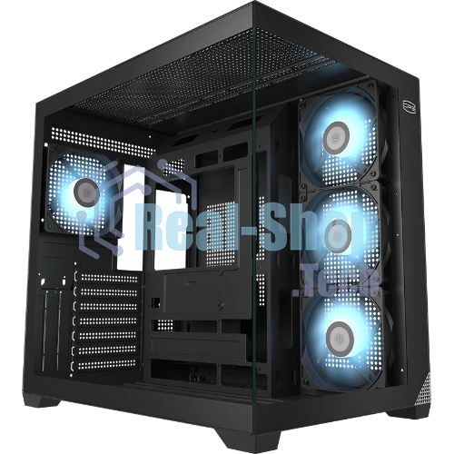 Компьютерный корпус без блока питания PCCooler C3T700 ARGB BK, Midi-Tower, TG, 4x120мм ARGB, 1xUSB-A 3.0 + 1xUSB-A 2.0 + 1xUSB-C, ATX, mATX, mITX черный