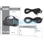 Портативная колонка SVEN PS-235 черный 12W 2.0 BT 3600mAh