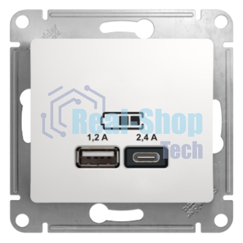 Розетка USB Schneider Electric Glossa GSL000139 скрыт. IP20 белый (упак.:1шт)