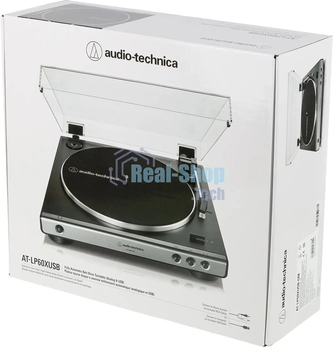 Проигрыватель винила Audio-Technica AT-LP60XUSB полностью автоматический серебристый