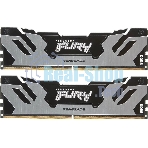 Оперативная память Kingston Fury Renegade, DDR5, 64Gb (2x32Gb), 6400MHz, CL32, DIMM, радиатор, серебристый/черный