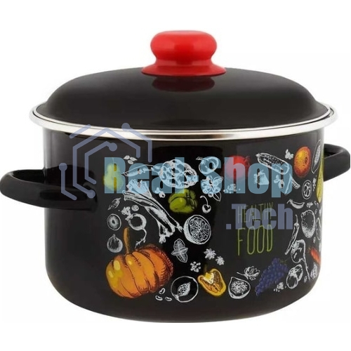 Кастрюля Appetite 1RD221М Healthy food с крышкой, эмалированная сталь 5,5 л