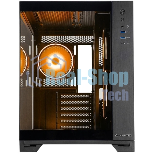 Компьютерный корпус Chieftec Visio черный без БП ATX 2x80мм 4x120мм 2x140мм 1xUSB 2.0 2xUSB 3.0 audio bott PSU