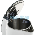 Чайник электрический Centek CT-0025 белый, металл 1.8 л, 2000 Вт, двойные стенки, кнопка вк л, на ручке