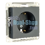 Механизм розетки 1-м СП AtlasDesign 16А IP20 с заземл. грифель